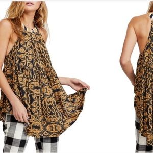 Free People Mimi Black Yellow Tunic